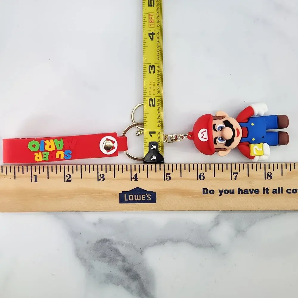 *NEW* Mario! Super Mario 3D Figure Keychain & Strap Red figure with a ? Block